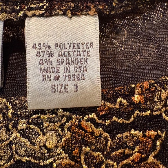 Chico's Tank Top Size 3/XL Metallic Floral Brocade Jacquard Sleeveless Black EUC - Picture 5 of 9